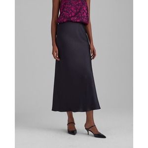 Club Monaco Trycia Black Bias Slip Midi Skirt Size 8